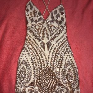 Short rose gold Fashion Nova dress